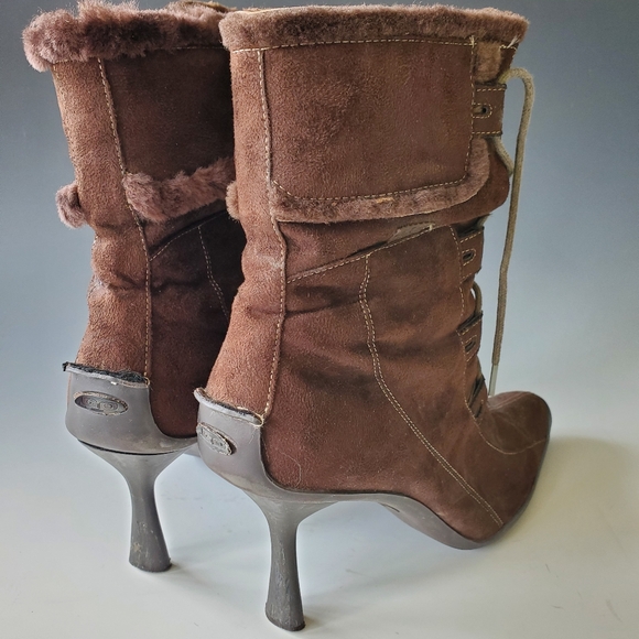 Brown Lace-Up Women's Boots - Picture 3 of 3